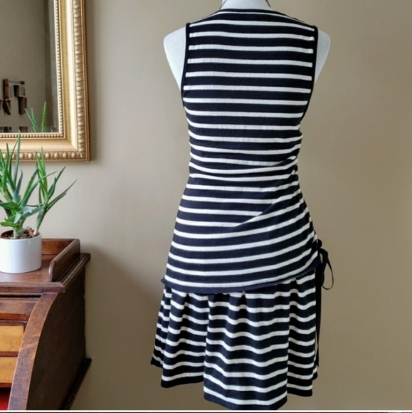 Derek Lam 10 Crosby, Striped Sleeveless Ruched Dress, Medium - Picture 7 of 8